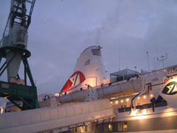 Black Prince's Funnel as night approaches in Le Havre
