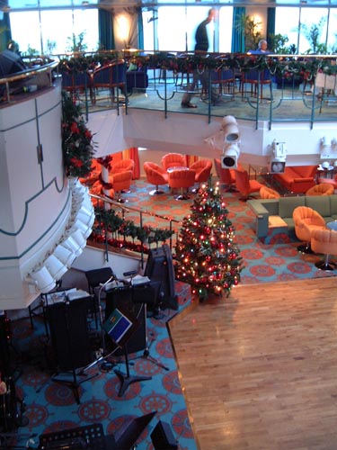 Looking down to the Neptune Lounge from the Lido Lounge Gallery
