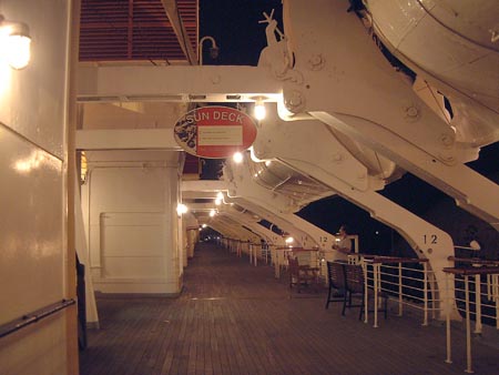RMS Queen Mary - Starboard, Sun Deck

18 & 19 February 2002
