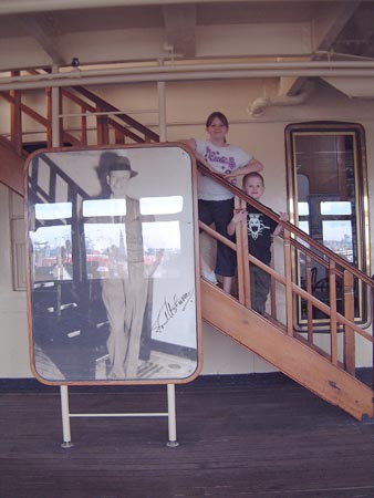 RMS Queen Mary - Port, Promenade Deck - Fred Astaire. [Beverley & Howard]

18 & 19 February 2002
