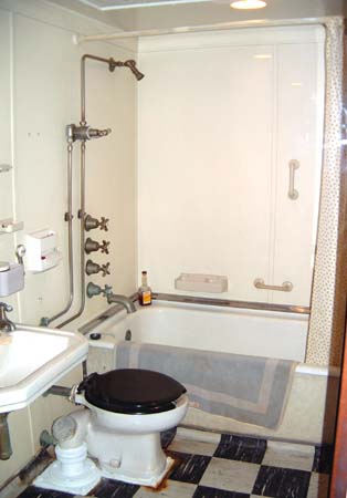 Note the 4 taps; Hot, Cold, Hot Salt and Cold Salt. - bathroom