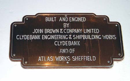 RMS Queen Mary - Around the Queen Mary Tour - builder's plaque, John Brown and company ltd, Clydebank