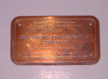 RMS Queen Mary - Around the Queen Mary Tour
Builder's plaque