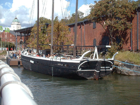cafe on the boat at Suomenlinna