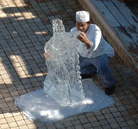Marcello's Ice Carving - Angel Fish from a 300lb block of ice.