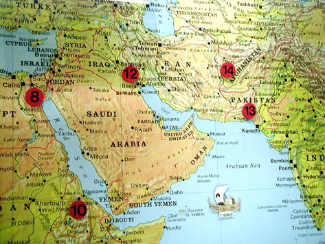 Route of the reed boat Tigris