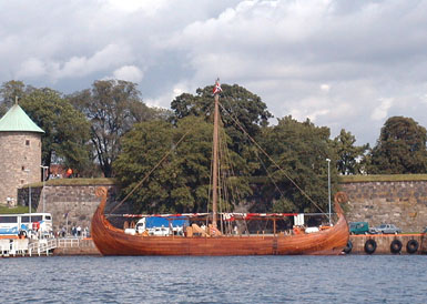 replica viking boat - Akershus Castle