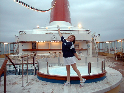 Beverley on the Marquee Deck poolside