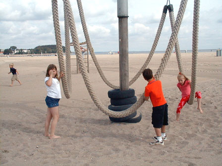 Travem&uuml;nde beach - Beverley with friends Megan & Simon