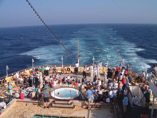 The Easter Bunny  aft Lounge Deck, Pool