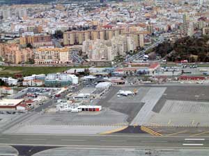 Looking over the Airport, to the Frontier & Spain Beyond