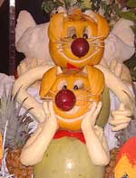 Easter bunnies from melons