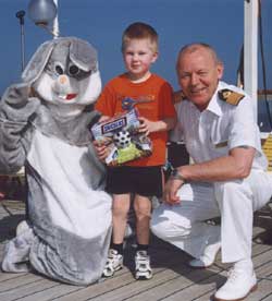 Howard with the Easter Bunny & Capt Arne Solberg