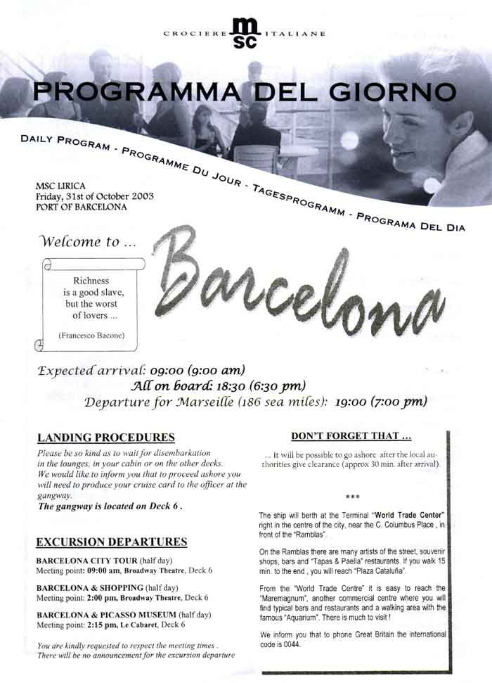 Daily Programme Barcelona Part 1