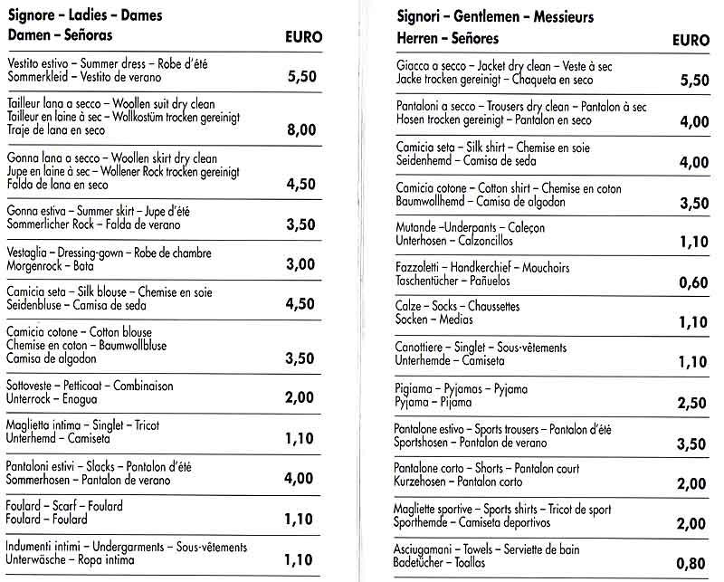 MSC Lirica Laundry Tariff Oct 03 Part 1