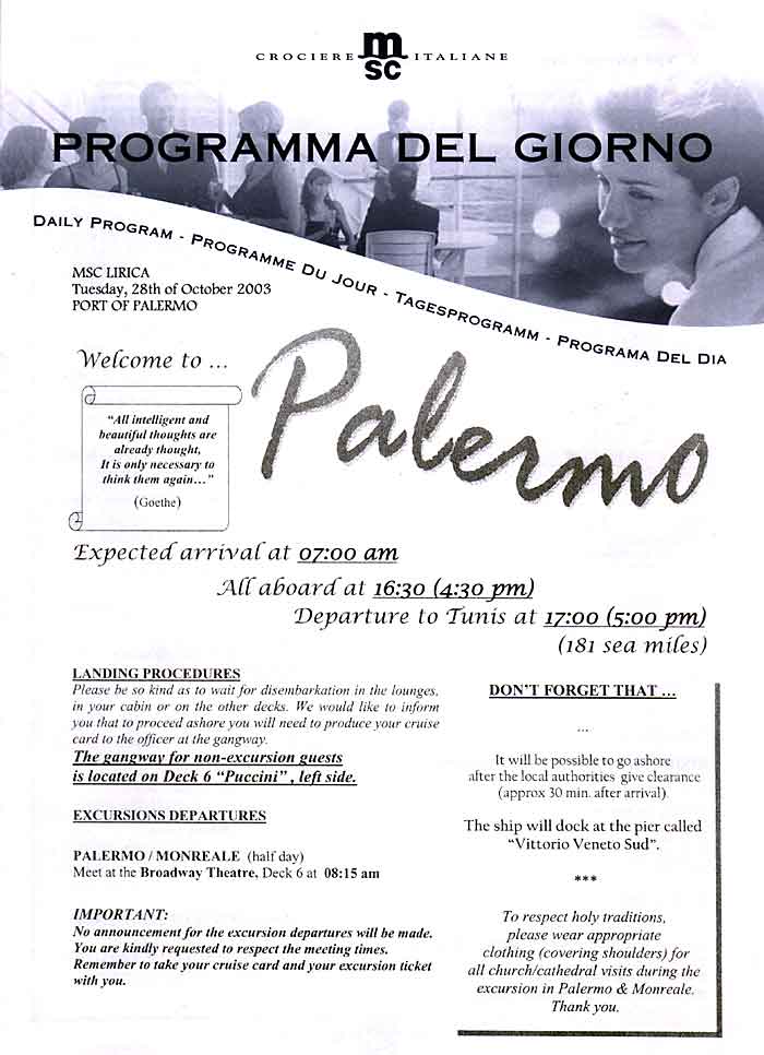 Daily Programme Palermo Part 1