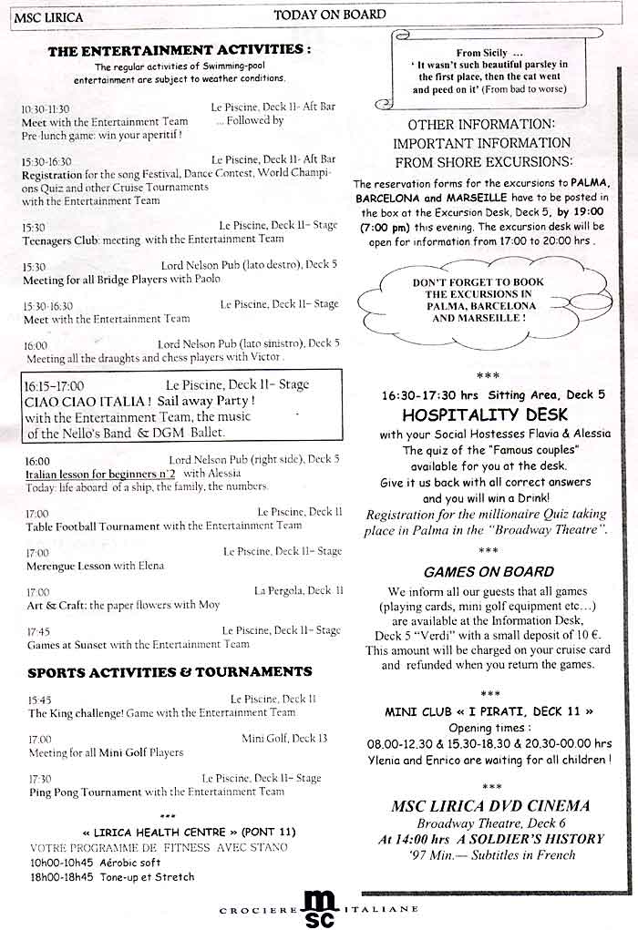 Daily Programme Palermo Part 2