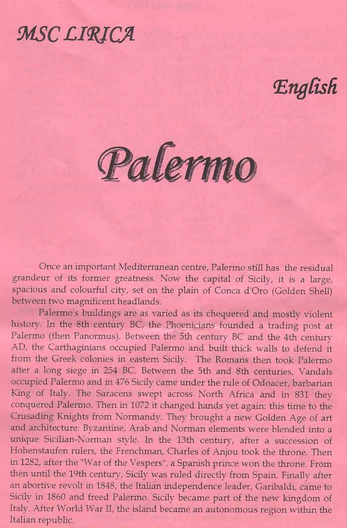 Port Information Palermo Part 1