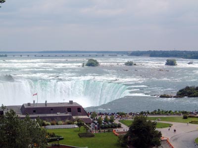 Going up the Incline Railway - View of the Horseshoe Falls from halfway