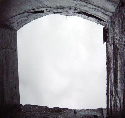  All you can see, water, through the Great Falls Portal