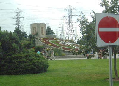 Floral Clock. Designed using over 20,000 small plants, it is working and 40ft in diameter