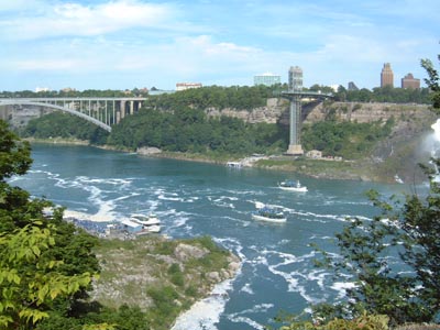 Maid of the Mist - both the US and Canadian sides. [Rainbow Bridge]