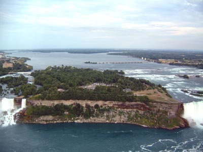 Views of the Falls from the Skylon Tower - Goat Island [US] between the two Falls