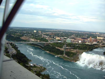 Looking north, the Rainbow Bridge and American Falls