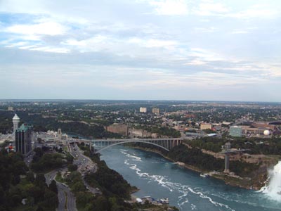 Looking north, the Rainbow Bridge and American Falls on the right