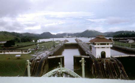 Entering Miraflores Lock