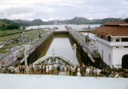 Entering Miraflores Lock
