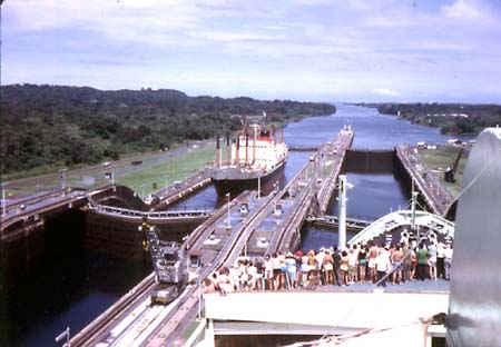 Ship coming the other way through Gatun Lock