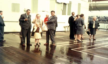Seeing us off in Southampton - 8 Sept 1965
Victor Battrick [Dad's father] & Dorothy Read [Mum's mother] with Me [5], Ken [1], Dad
