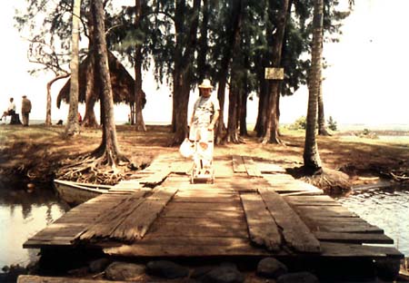 Dad & Ken crossing the Bridge to reach the Beach