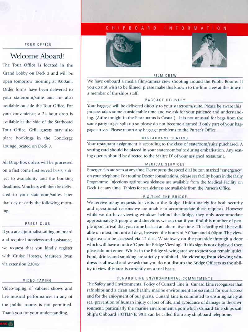 RMS Queen Mary 2 - Daily Programme 16 Apr 2004 page 02