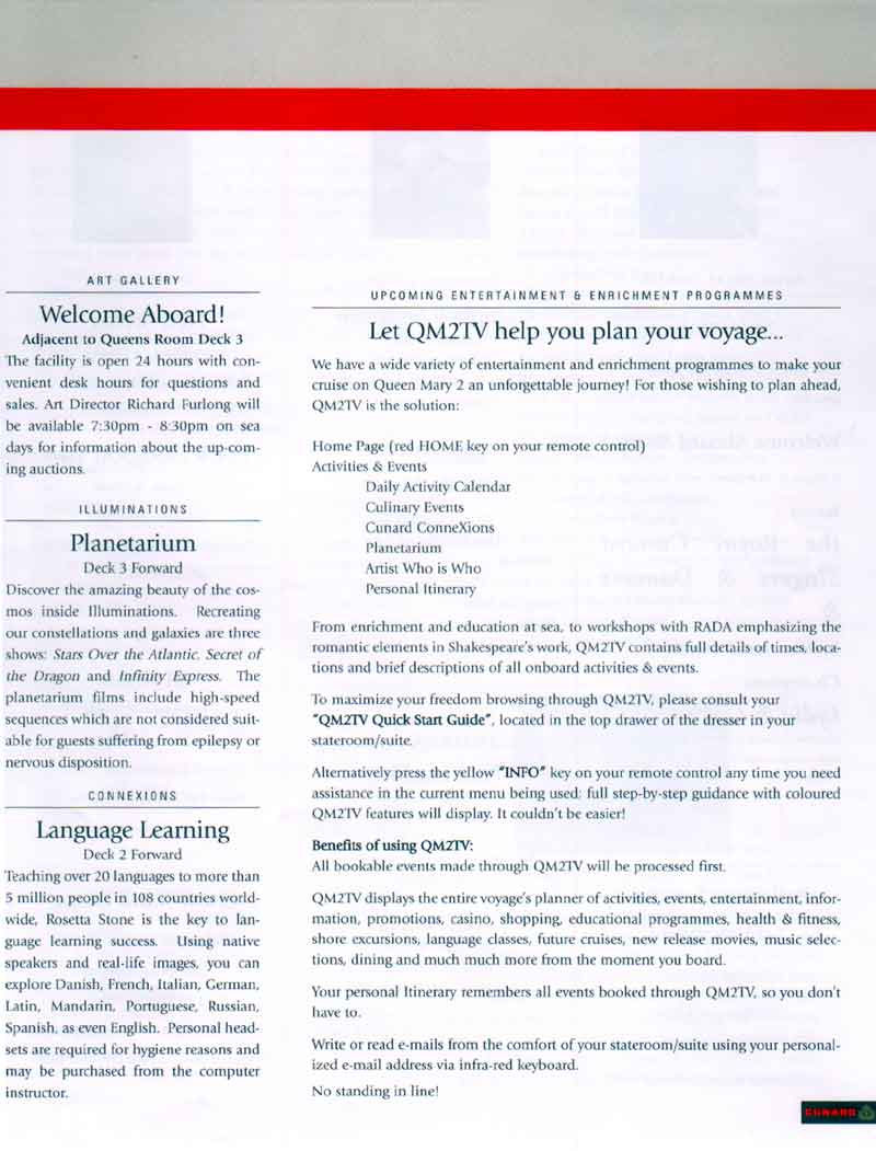 RMS Queen Mary 2 - Daily Programme 16 Apr 2004 page 05