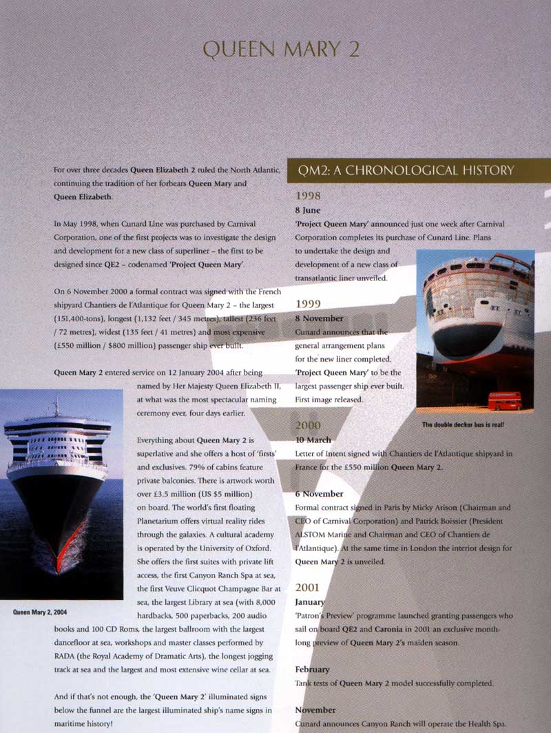 RMS Queen Mary 2 - Gala Dinner Menu 17 April 2004 Page 02