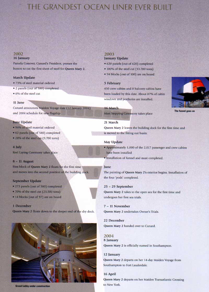 RMS Queen Mary 2 - Gala Dinner Menu 17 April 2004 Page 03