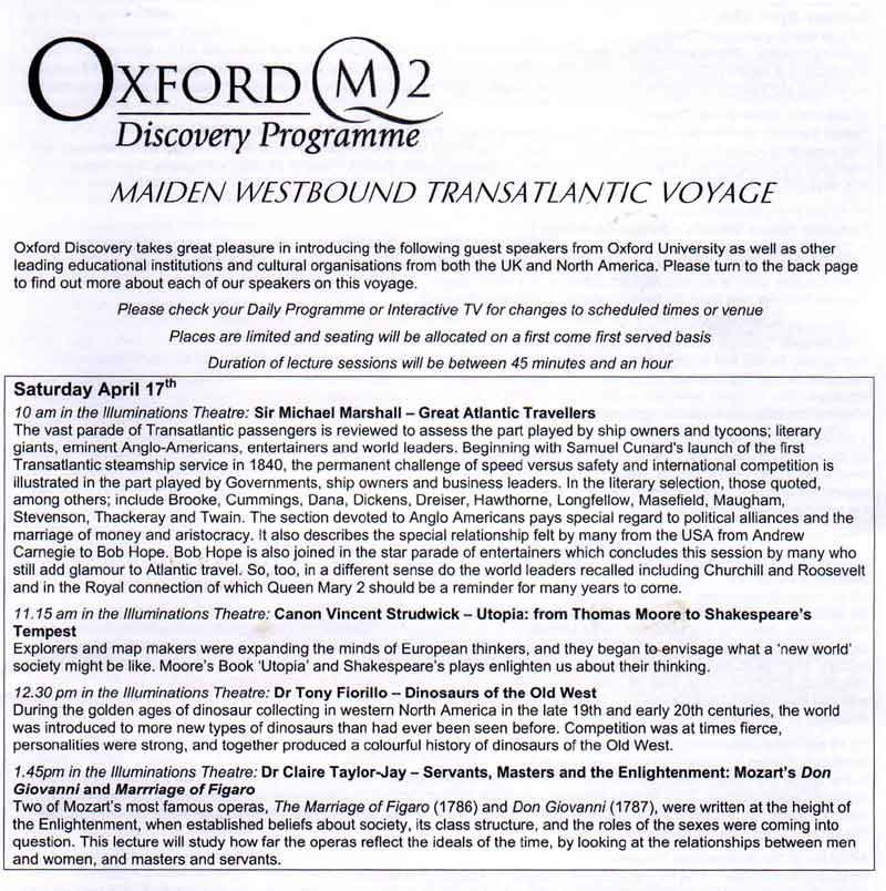 Oxford Discovery Programme handout page 1